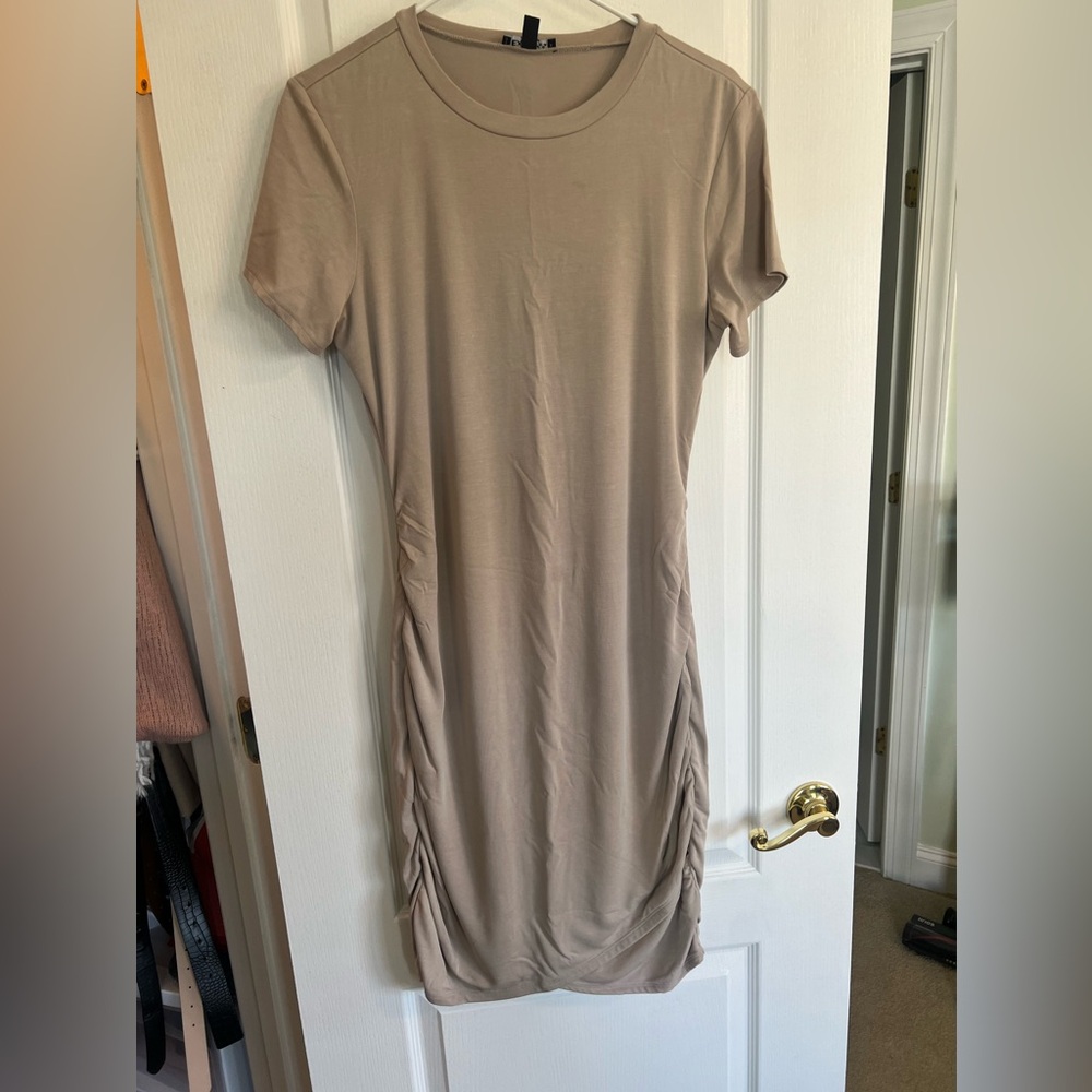 Express Tan body con dress